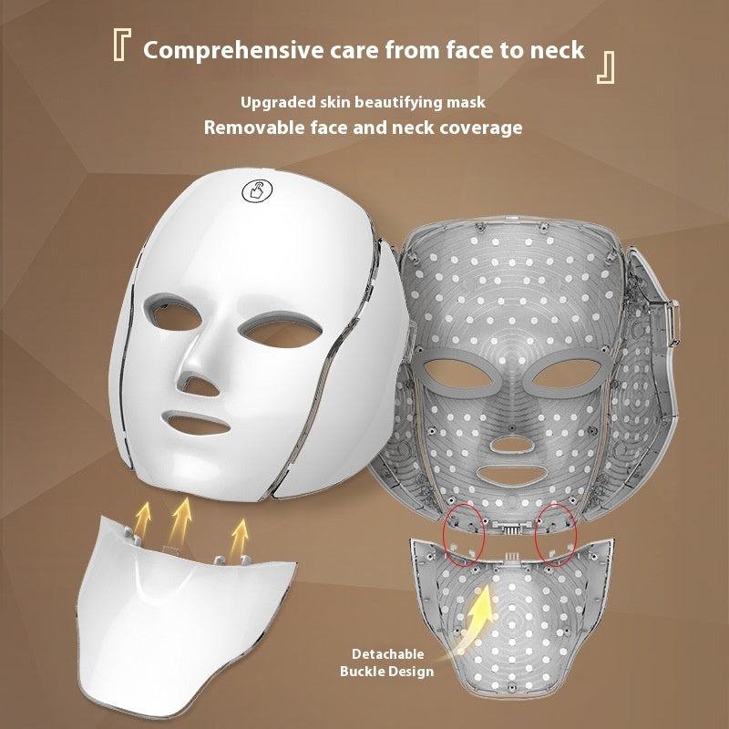 Seven-color Mask Beauty Instrument Household Mask"Rechargeable LED Light Therapy Facial Mask for Skin Rejuvenation – 600mAh, 1–2.5 Hours Use, No Box"